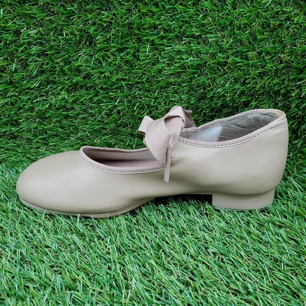 Capezio Future Star SIZE 13 Girls Tap Dance Shoes Ribbon Tie Tan Beige